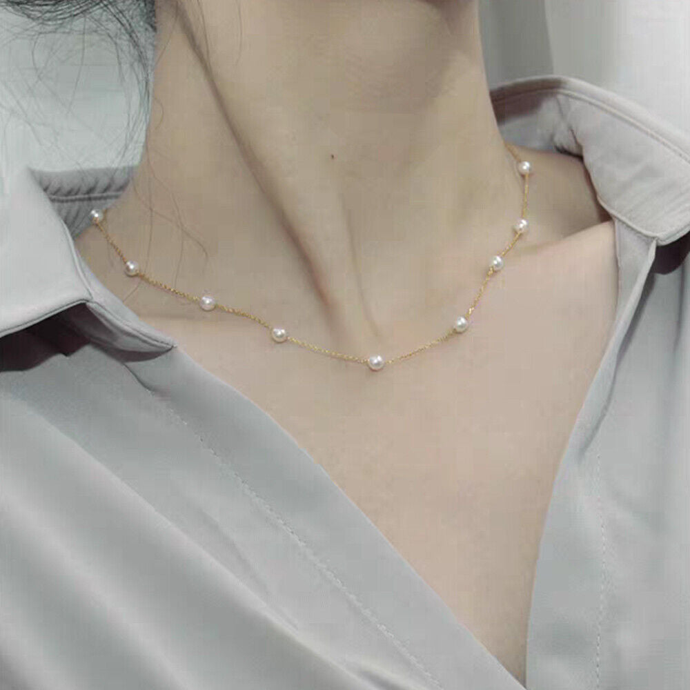 Women Fashion Pearl Choker Chain Necklace Weddings Charm Party Jewlery Gift New