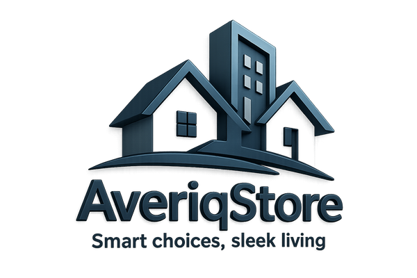 make logo AveriqStore	“Smart choices, sleek living” , 3D , housing , del backgound