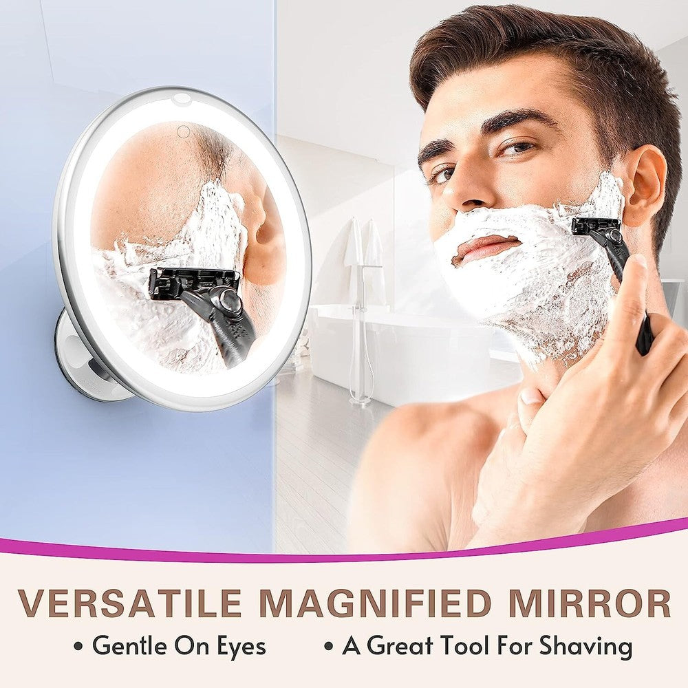 10X LED Lighted Portable Makeup Mirror Magnifying with Locking Suction Cup USA