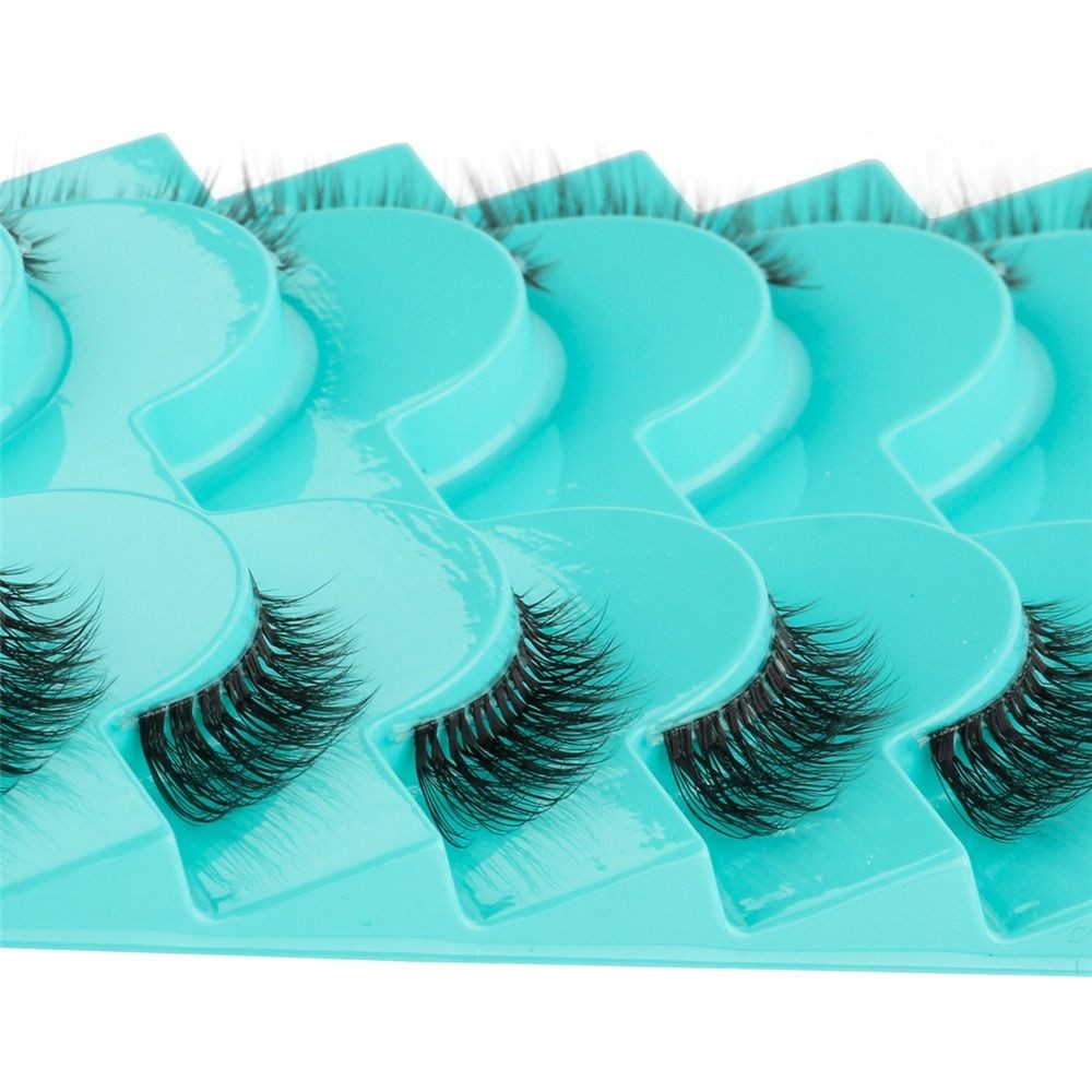 Faux Mink Half Lashes Natural Look Clear Band Fake Eyelashes