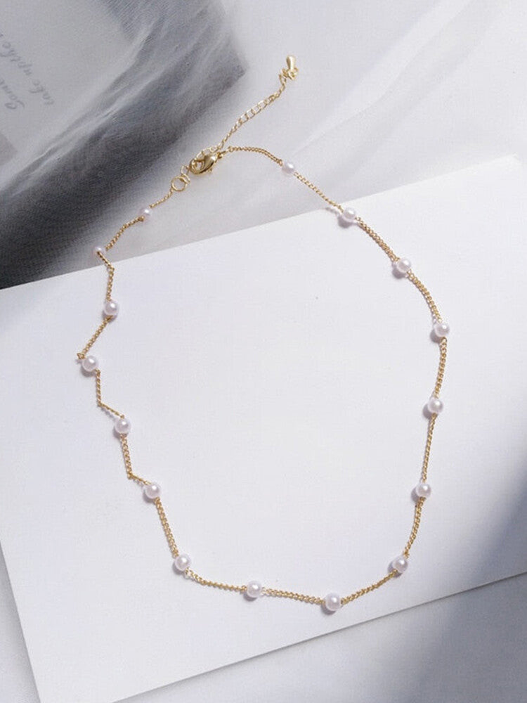Women Fashion Pearl Choker Chain Necklace Weddings Charm Party Jewlery Gift New