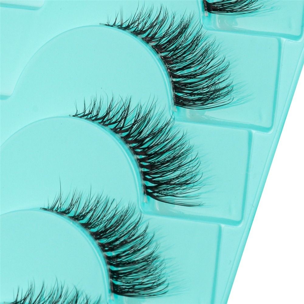 Faux Mink Half Lashes Natural Look Clear Band Fake Eyelashes