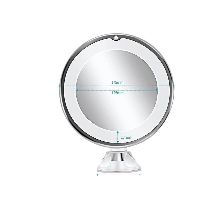 10X LED Lighted Portable Makeup Mirror Magnifying with Locking Suction Cup USA