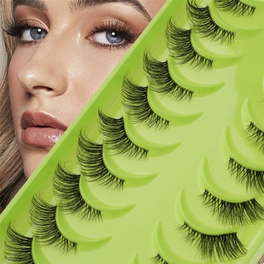 Faux Mink Half Lashes Natural Look Clear Band Fake Eyelashes