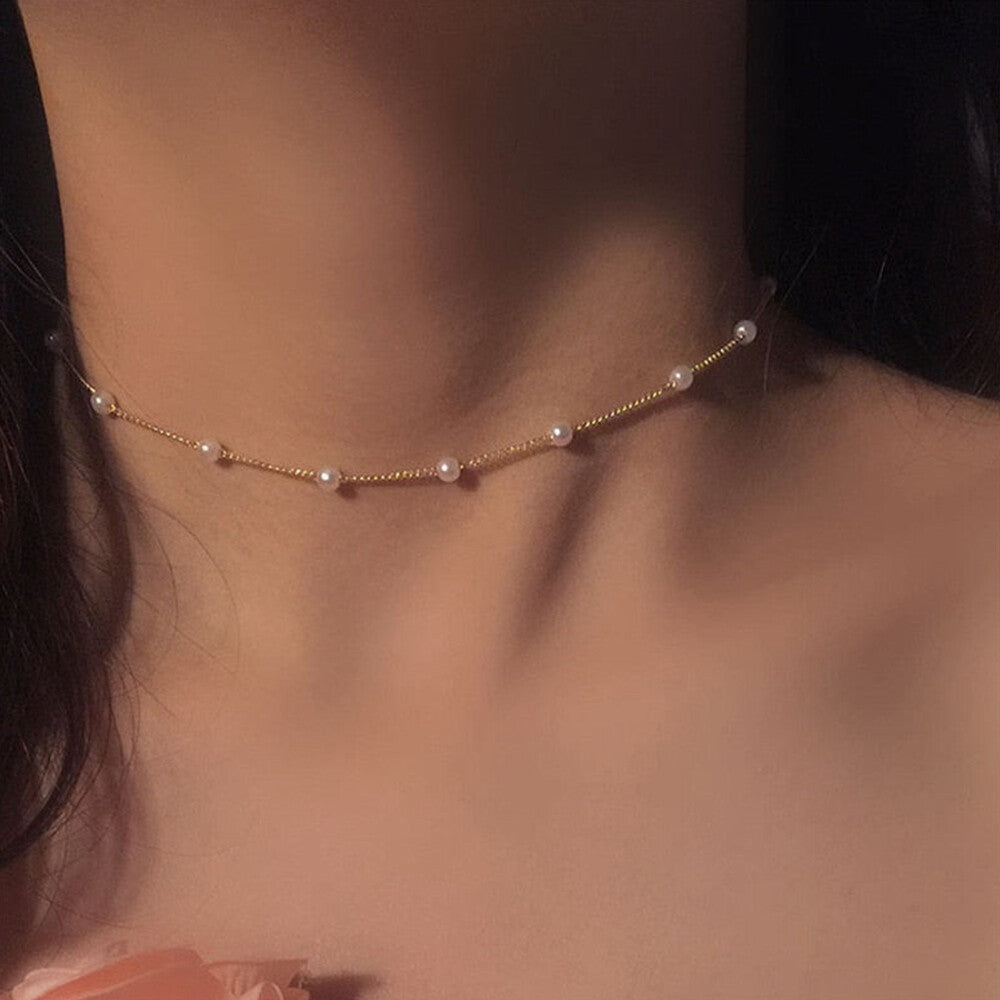 Women Fashion Pearl Choker Chain Necklace Weddings Charm Party Jewlery Gift New